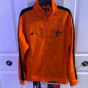 Nike Men's Baltimore Orioles Orange and Black Jacket MLB